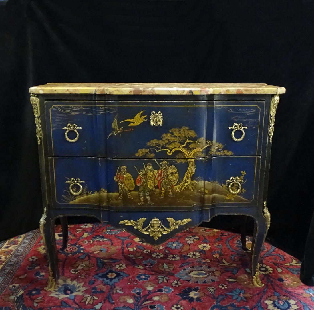 19TH C. CHINOISERIE MARBLE TOP COMMODE (1 of 8)