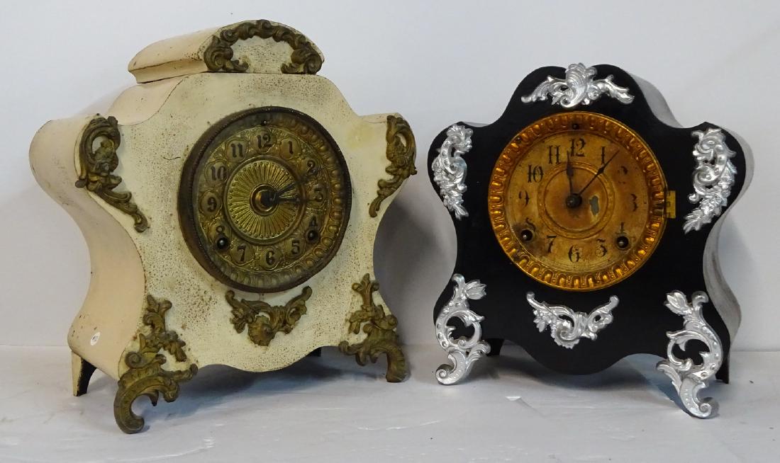 2 ANSONIA METAL MANTLE CLOCKS (1 of 2)