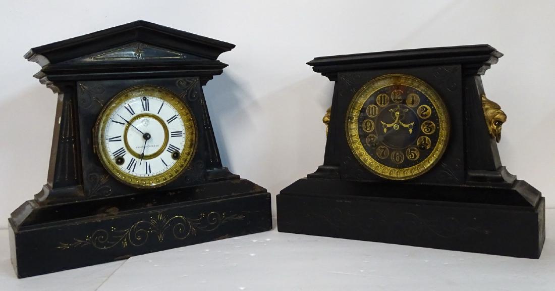 2 ANSONIA METAL MANTLE CLOCKS (1 of 2)