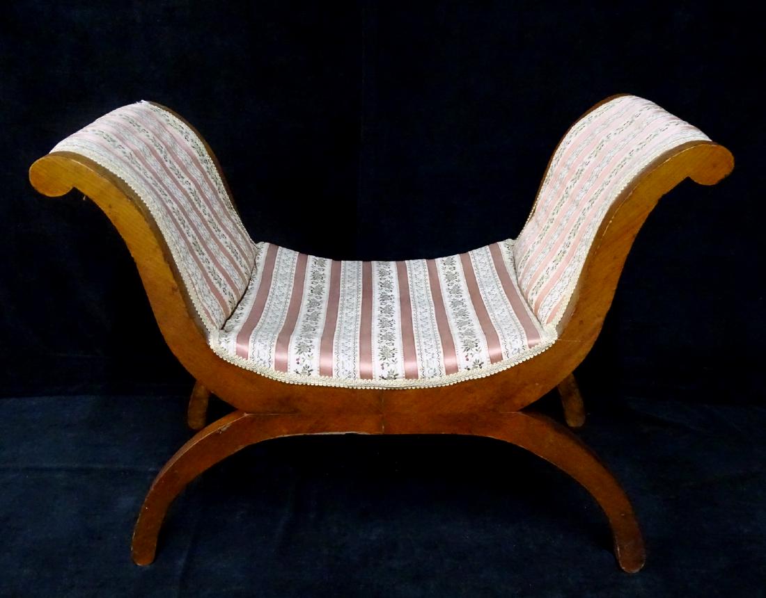 ANTIQUE REGENCY FRUITWOOD WINDOW BENCH (1 of 3)