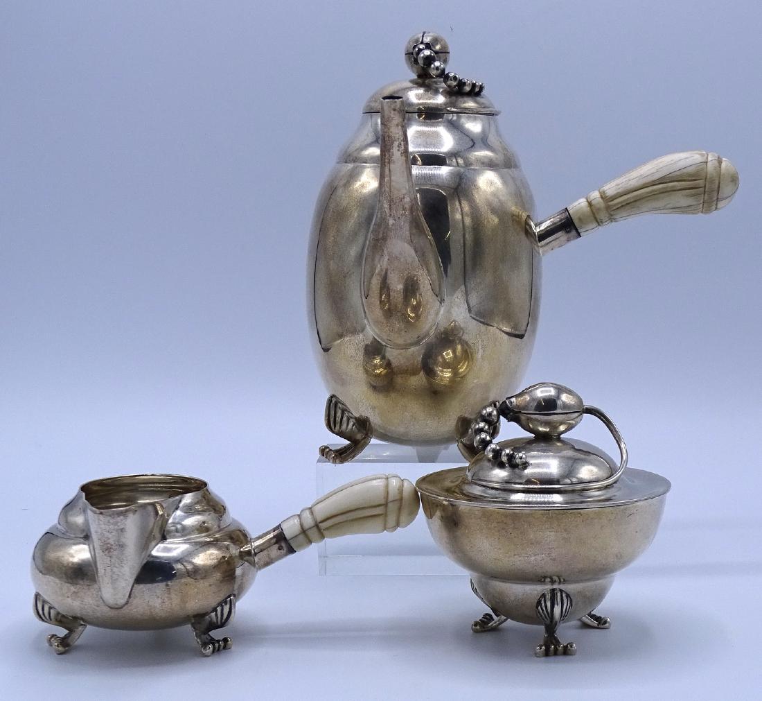 3 PC. TOULEY STERLING SILVER TEA SET APPRX. 32ozs (1 of 4)