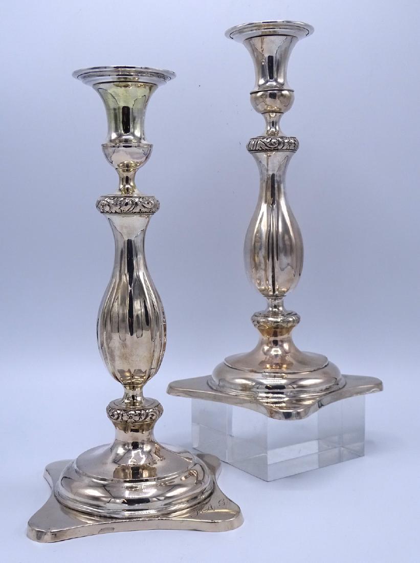 C. 1810 GERMAN SILVER CANDLESTICKS APPRX. 24ozs (1 of 3)
