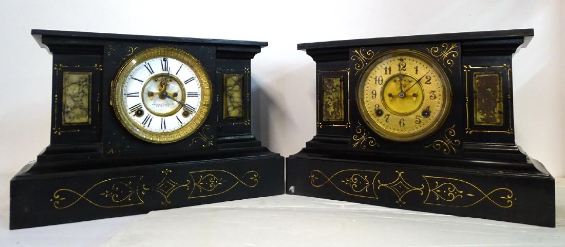 2 ANSONIA METAL MANTLE CLOCKS (1 of 11)