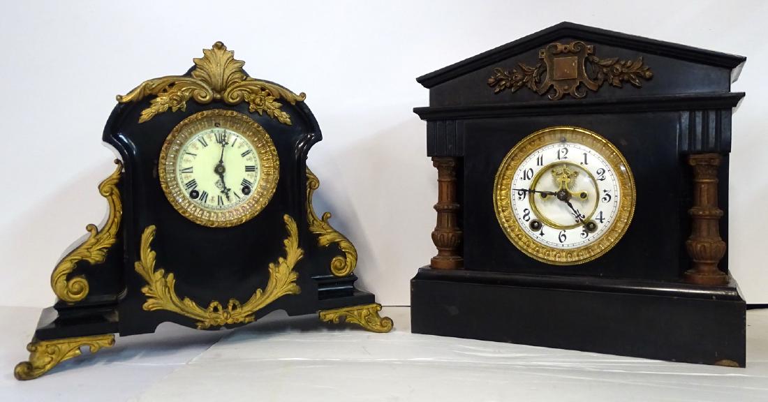2 ANSONIA METAL MANTLE CLOCKS (1 of 6)
