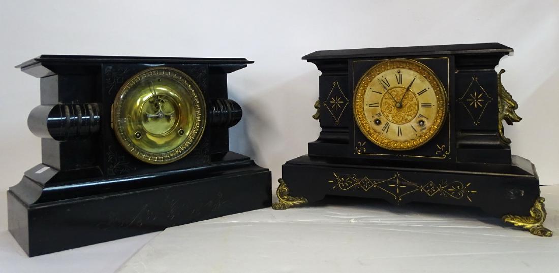 2 ANSONIA METAL MANTLE CLOCKS (1 of 9)