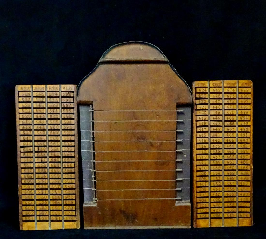 ANTIQUE WOOD & COPPER PUSH-PENNY GAME (1 of 10)