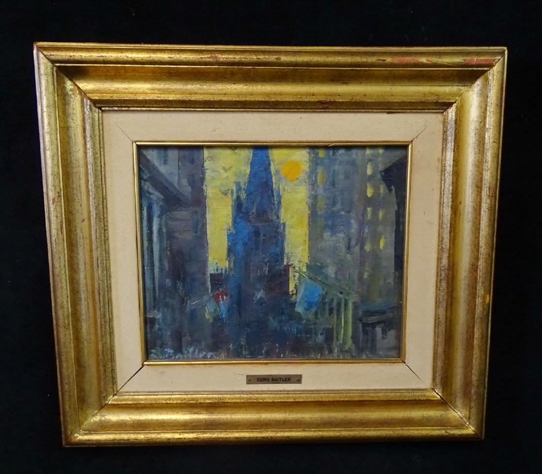 ZOMA BAITLER SGN. OIL ON CANVAS "TRINITY CHURCH, NEW (1 of 6)