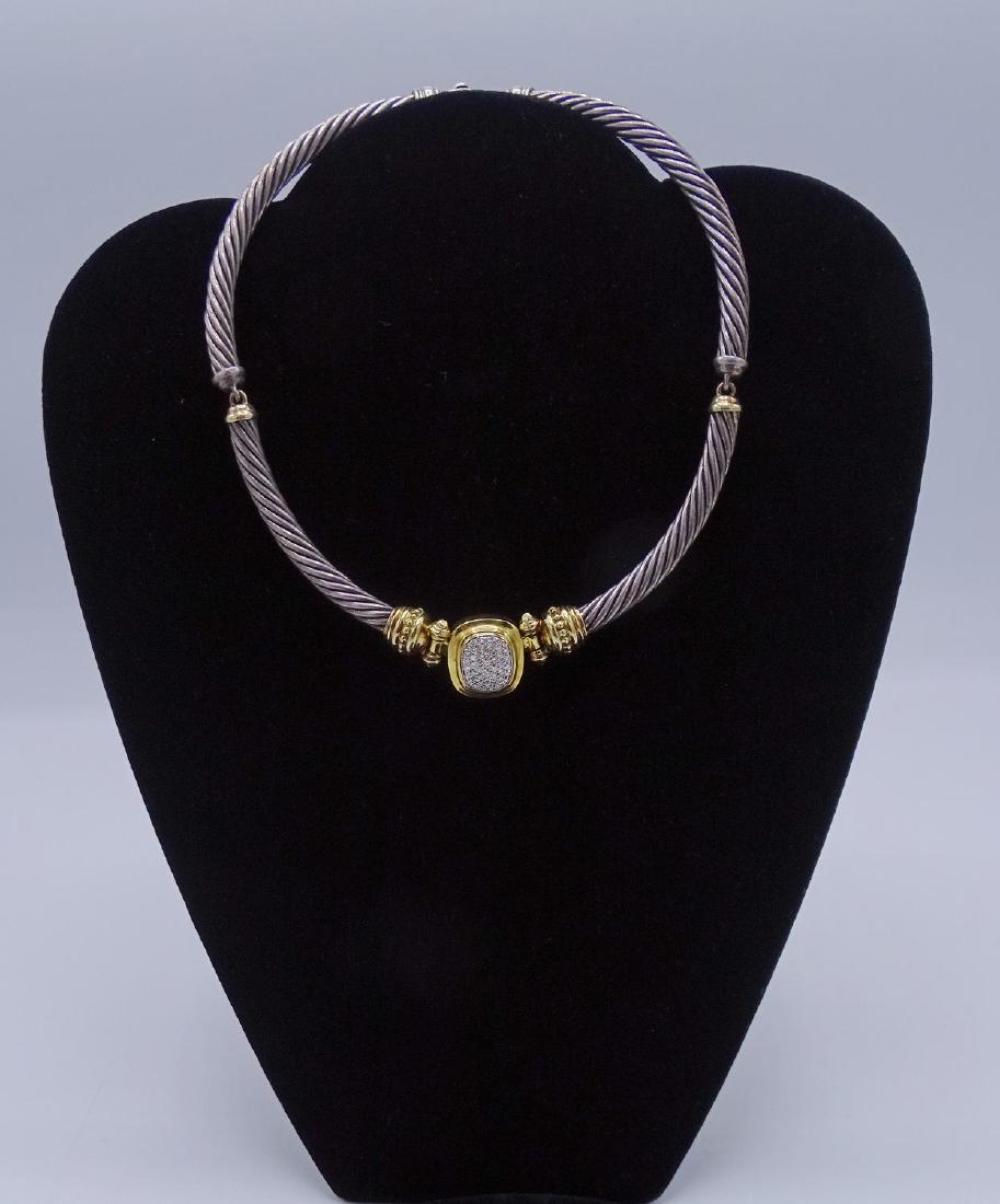 DAVID YURMAN 18KT GOLD, SILVER & DIAMOND NECKLACE (1 of 3)
