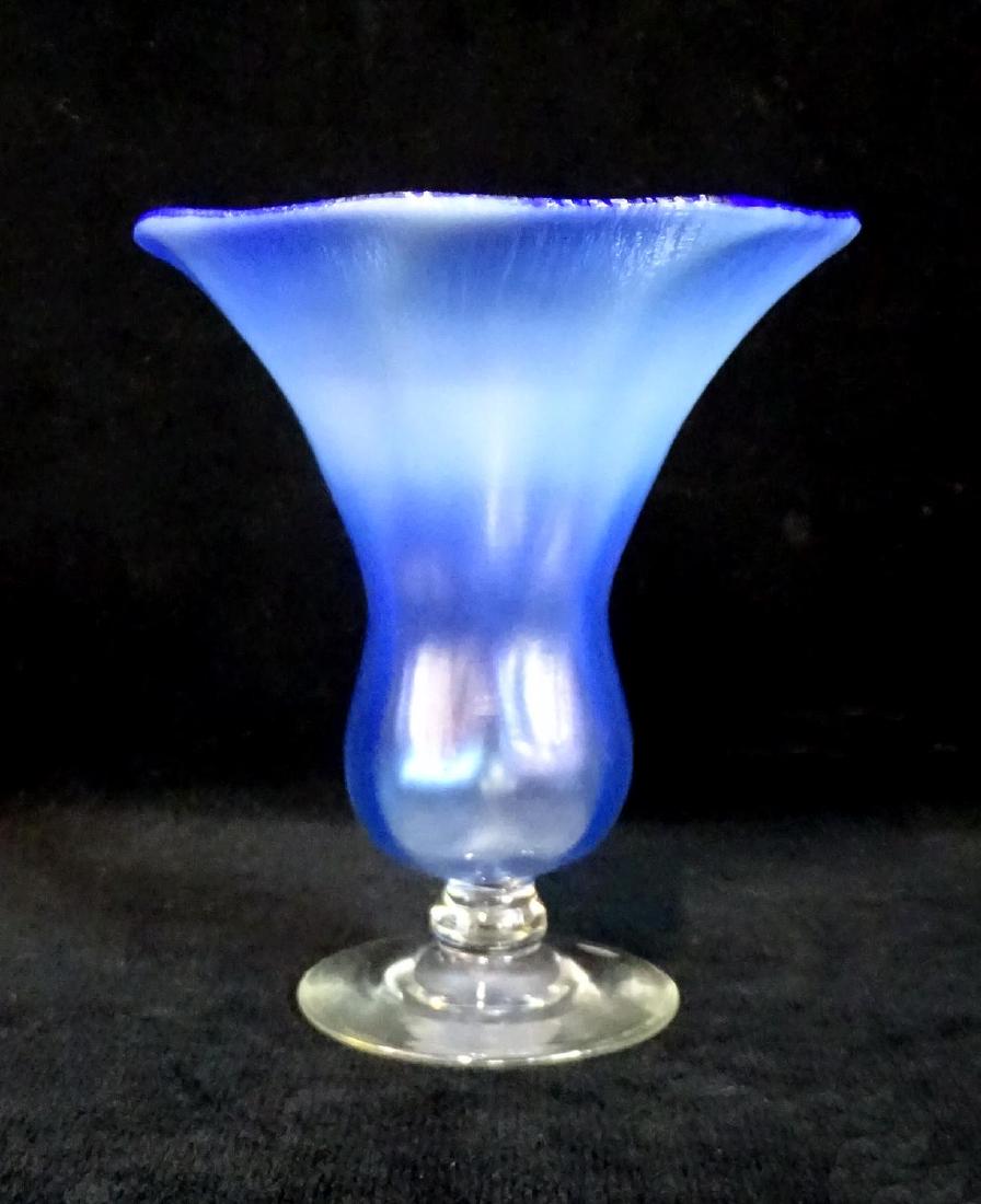 TIFFANY PASTEL SHERBET SGN. L.C.T.: TIFFANY PASTEL SHERBET SGN. L.C.T. 4.5"H 4"DIA.