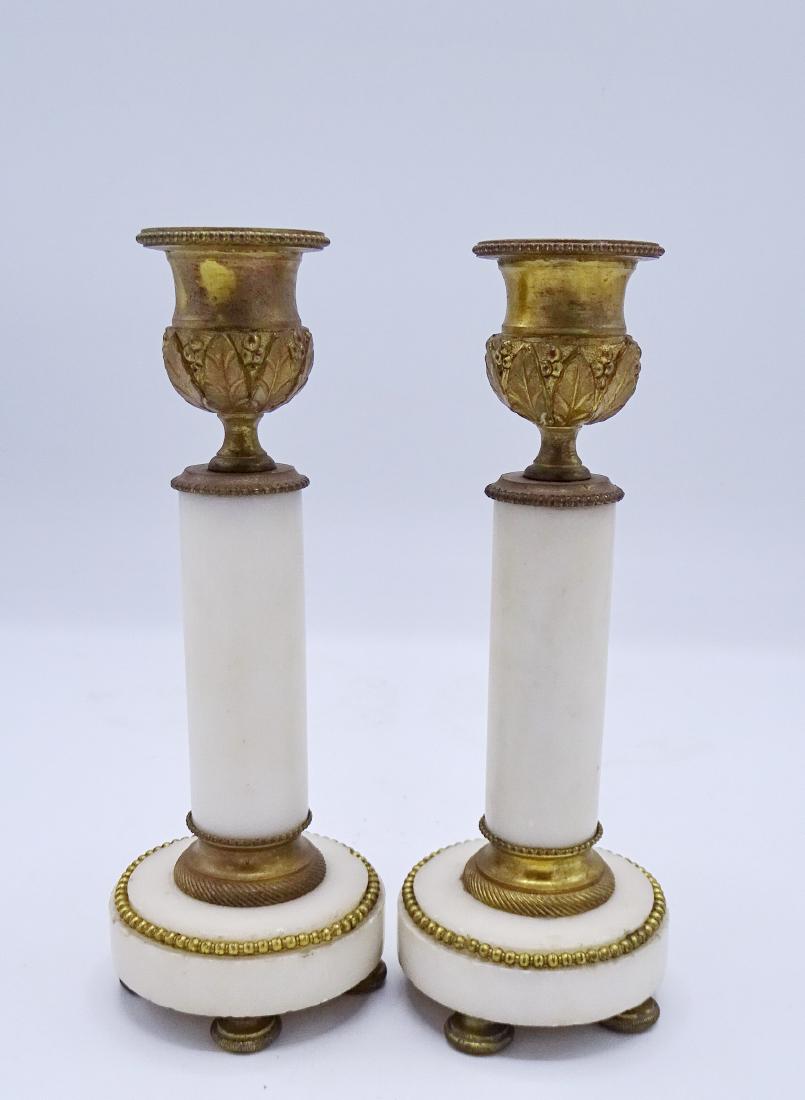 PR. BRONZE & MARBLE CANDLESTICKS (1 of 5)