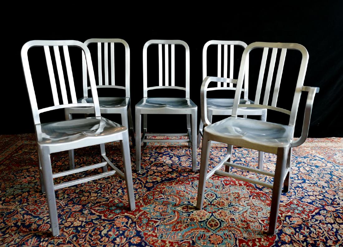 5 EMECO INDUSTRIES BRUSHED ALUMINUM CHAIRS (GEOFFREY (1 of 6)