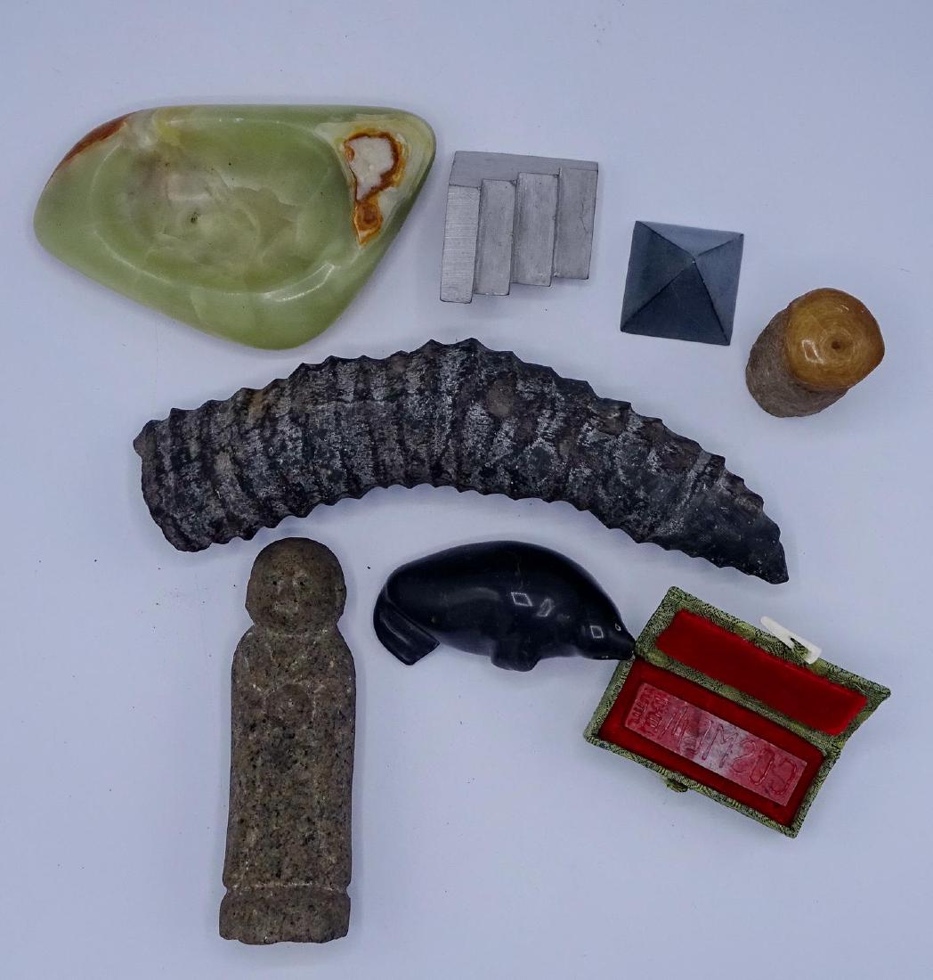 GROUP 8 STONE ITEMS INC. ALABASTER ASHTRAY (1 of 4)