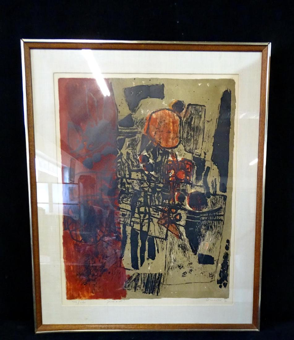 CORNEILLE SGN. MID CENTURY ABSTRACT LITHOGRAPH 134/270: CORNEILLE SGN. MID CENTURY ABSTRACT LITHOGRAPH 134/270 26X20"