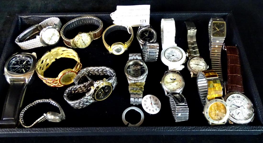TRAY LOT 15 WRIST WATCHES: BULOVA, SEIKO, ETC.: TRAY LOT 15 WRIST WATCHES: BULOVA, SEIKO, ETC.