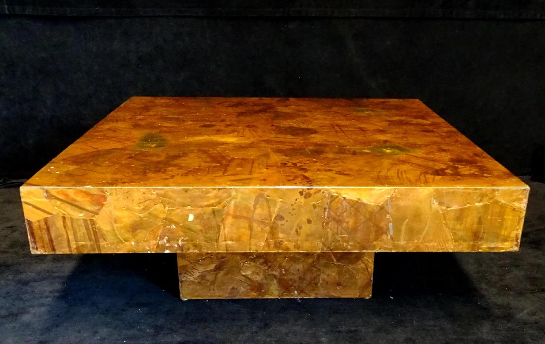 PAUL EVANS STYLE LOW TABLE: PAUL EVANS STYLE LOW TABLE 14"H 36"W 36"D