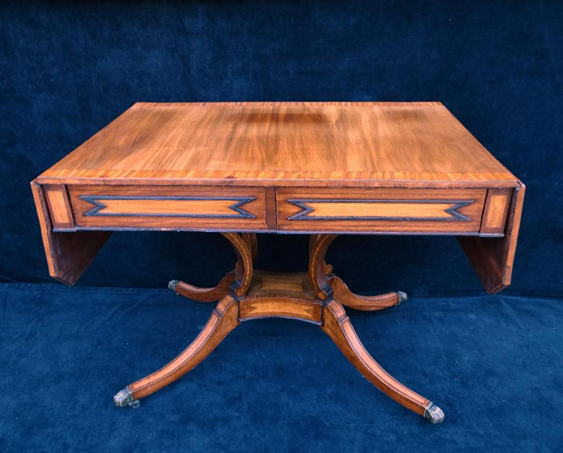 REGENCY INLAID SOFA TABLE: REGENCY INLAID SOFA TABLE 29"H 39"W 26"D