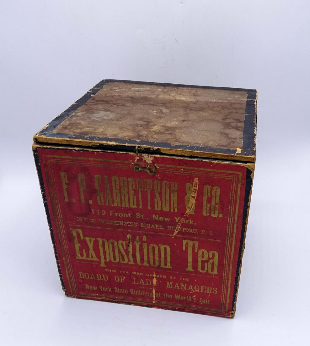 ANTIQUE NEWPORT RHODE ISLAND TEA BOX: ANTIQUE NEWPORT RHODE ISLAND TEA BOX