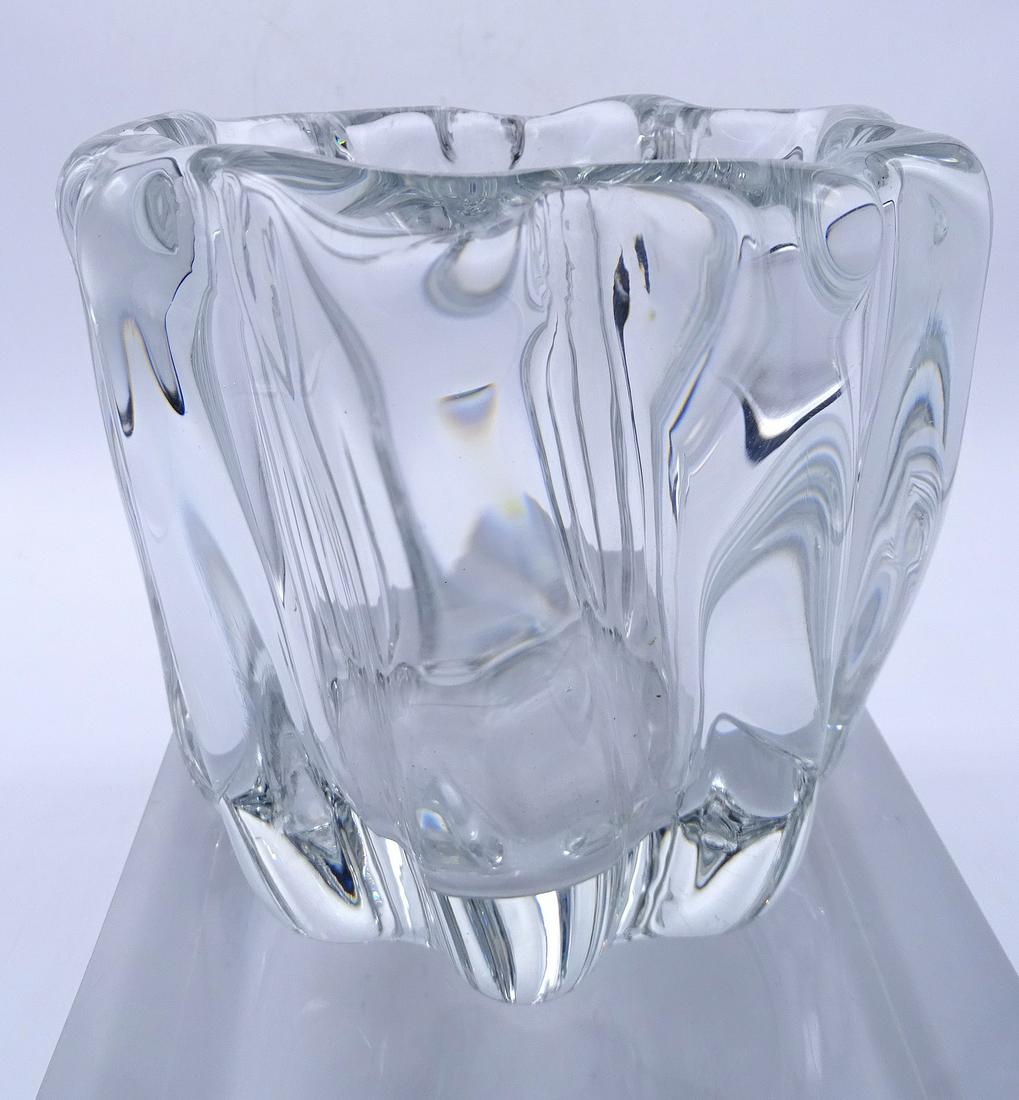 TAPIO WIRKKALA DANISH CRYSTAL VASE: TAPIO WIRKKALA DANISH CRYSTAL VASE 5"H