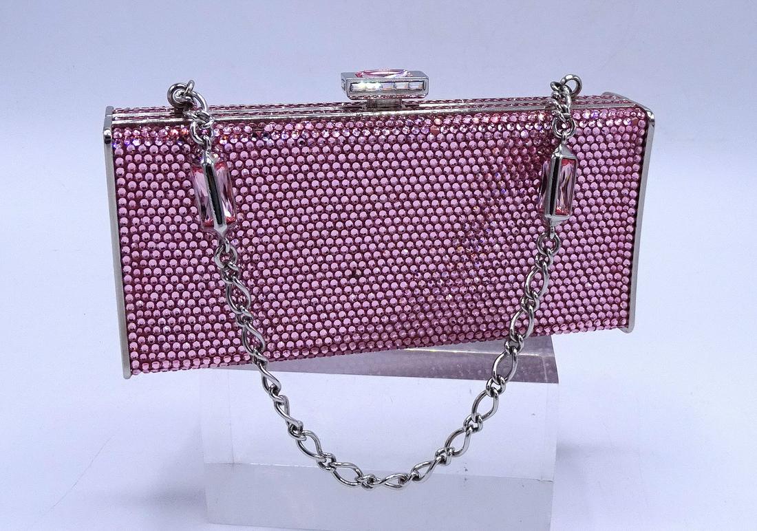 JUDITH LEIBER PINK EVENING BAG: JUDITH LEIBER PINK EVENING BAG 2.75H" 6"W