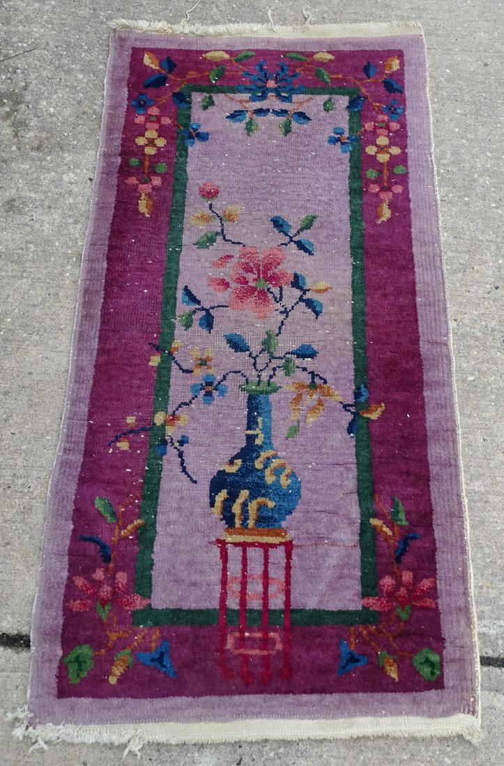 NICHOLS CHINESE THROW RUG: NICHOLS CHINESE THROW RUG 2'x4' 49"x24"