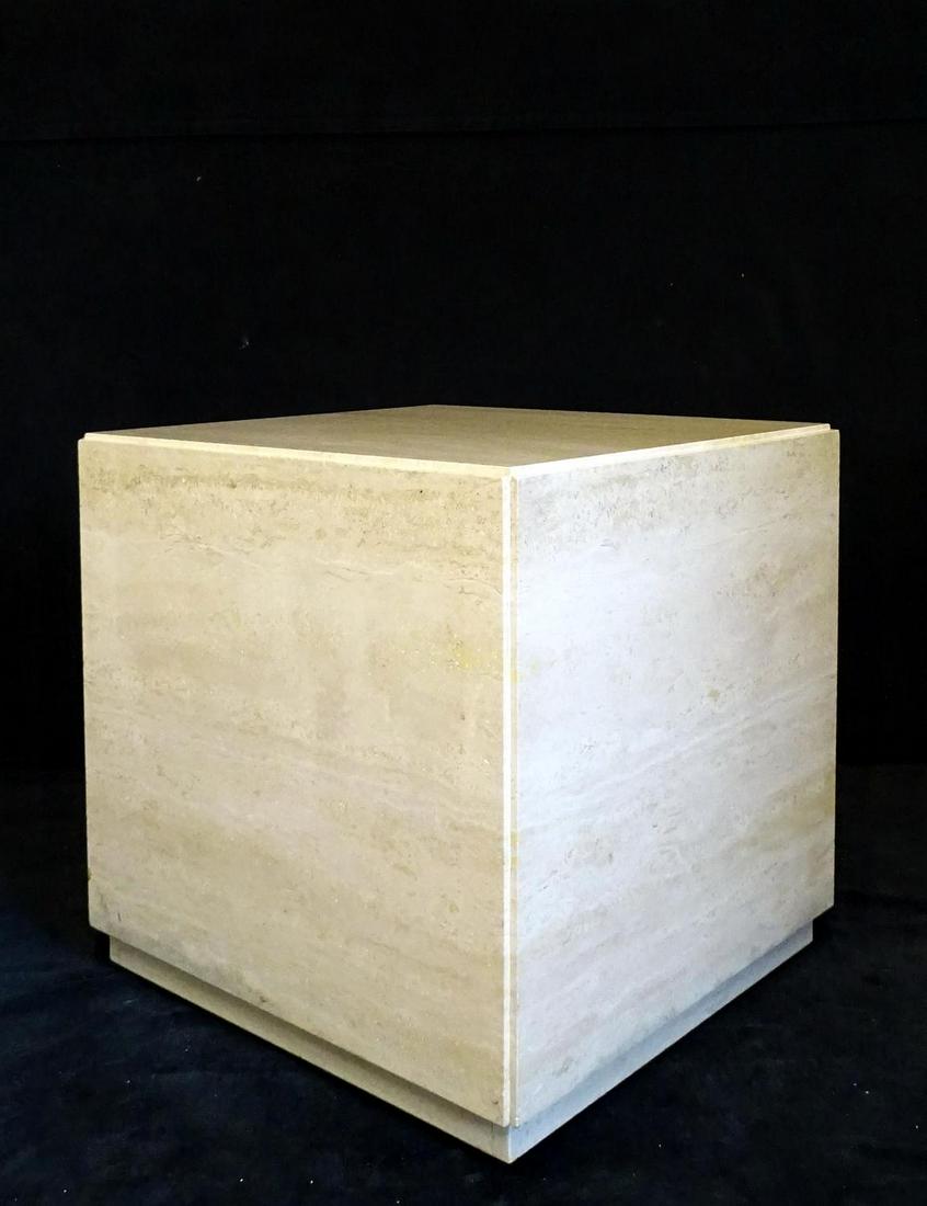 TRAVERTINE CUBE: TRAVERTINE CUBE 25"H 24.5"W 24"D