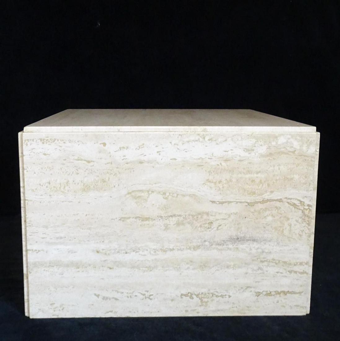 TRAVERTINE CUBE: TRAVERTINE CUBE 16.5"H 24.5"W 25"D