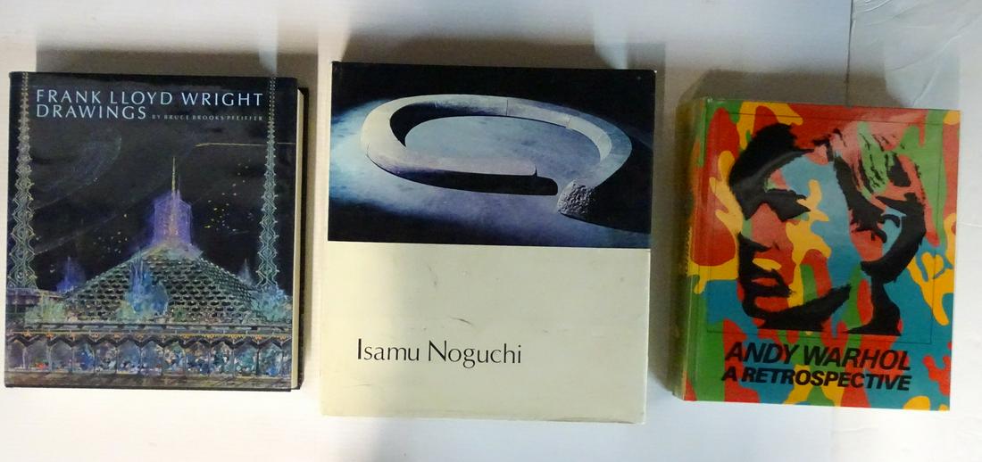 LOT 3 COFFEE TABLE BOOKS INC. FRANK LLOYD WRIGHT,: LOT 3 COFFEE TABLE BOOKS INC. FRANK LLOYD WRIGHT, WARHOL & NOGUCHI