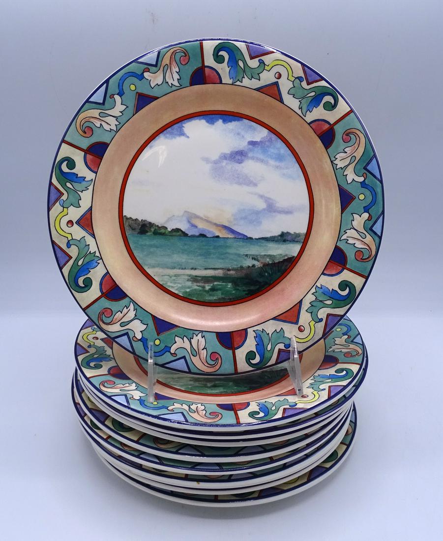 LOT FRENCH GIEN PLATES: LOT FRENCH GIEN PLATES 9" DIA.