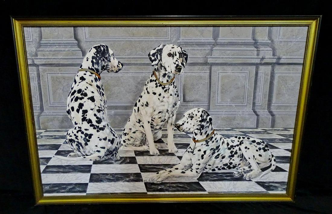 ANDERSON SGN. OIL ON CANVAS DALMATIONS: ANDERSON SGN. OIL ON CANVAS DALMATIONS 40X60"