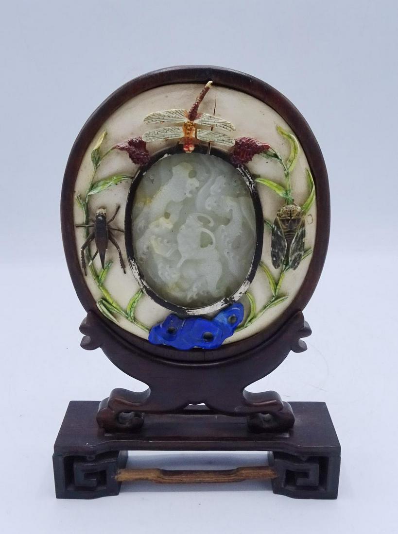 JADE OVAL PLAQUE: JADE OVAL PLAQUE 5.5X6"