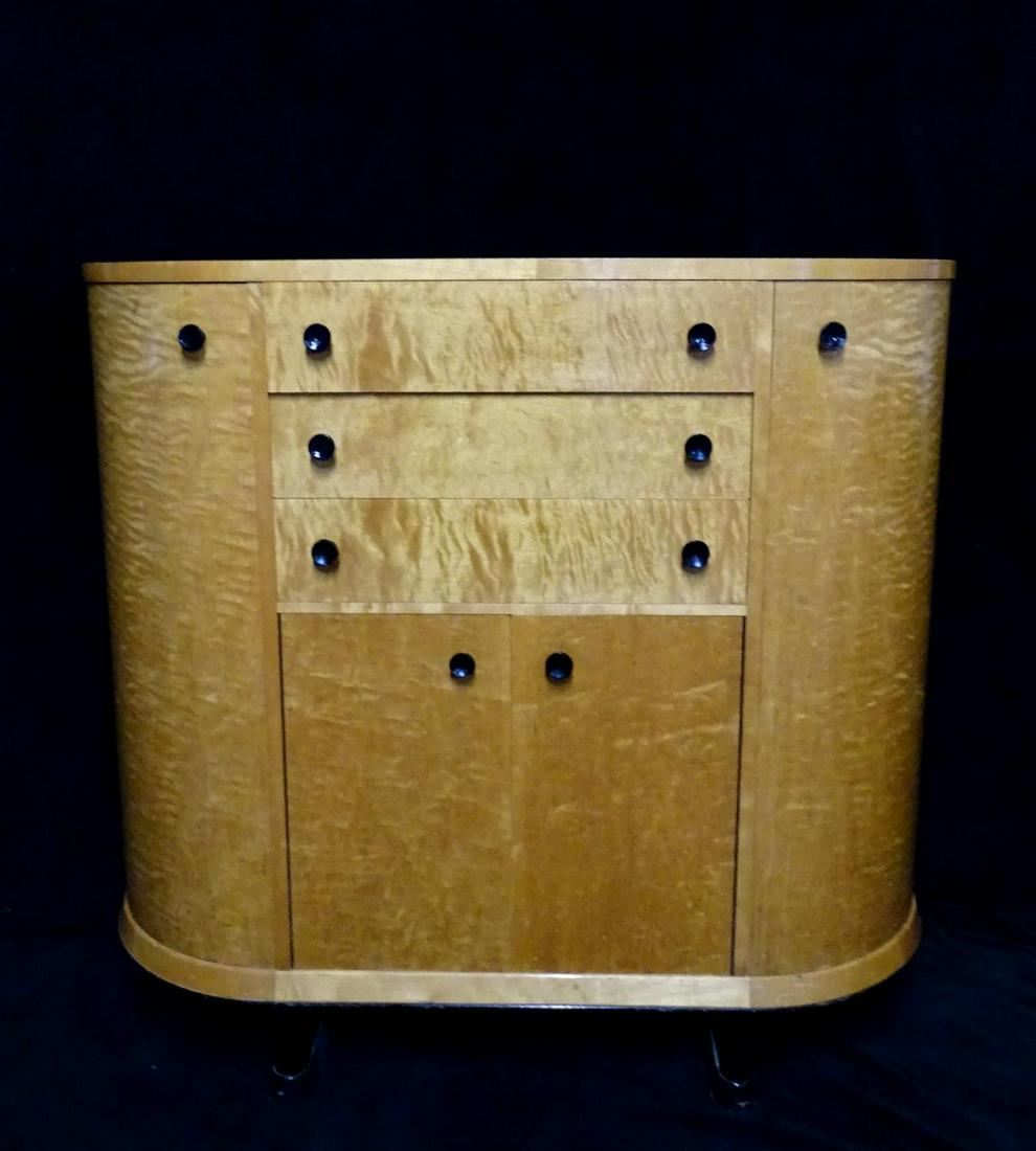 GUSTAVSON & MUNKERND MID CENTURY BIRCH CABINET: GUSTAVSON & MUNKERND MID CENTURY BIRCH CABINET 47"H 50"L 9.5"