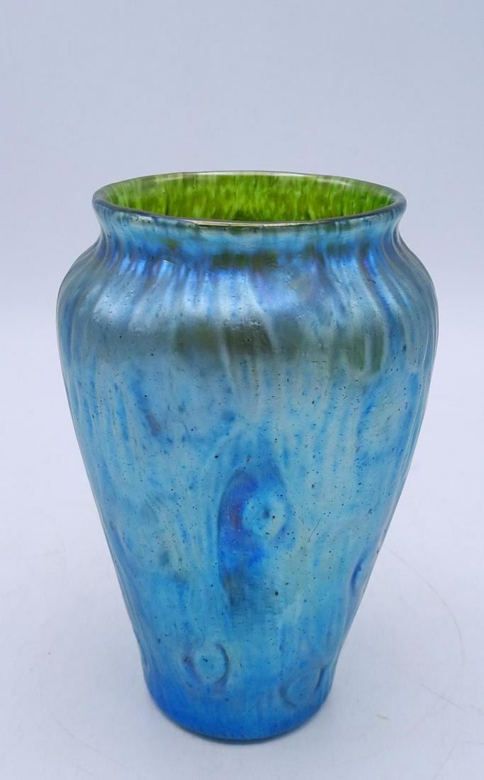 LOETZ ART GLASS VASE: LOETZ ART GLASS VASE 7"H