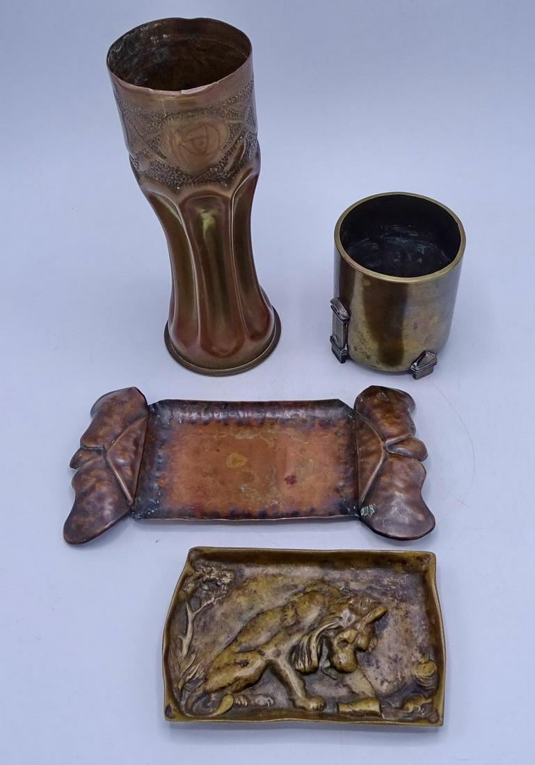 4 PCS. INC. TRENCH ART: 4 PCS. INC. TRENCH ART 9"H