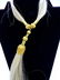 C. 1970 HORSE HAIR TASSEL NECKLACE WITH GOLD TONE - 2