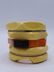 GROUP 3 BAKELITE / PLASTIC BRACELETS ORANGE & IVORY