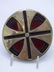 TESS SHALOM CIRCULAR PENDANT BROOCH IN BURGUNDY & BLACK