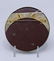 TESS SHALOM CIRCULAR PENDANT BROOCH IN BURGUNDY & BLACK - 2