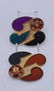 TESS SHALOM COMMA BROOCHES WITH AMBER RHINESTONES