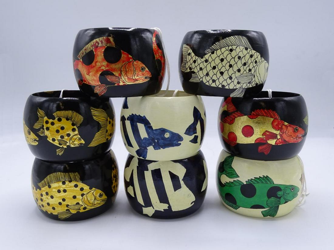 8 TARA SUMNER PAINTED WOOD BRACELETS (GEOFFREY BEENE: 8 TARA SUMNER PAINTED WOOD BRACELETS (GEOFFREY BEENE FOUNDATION)