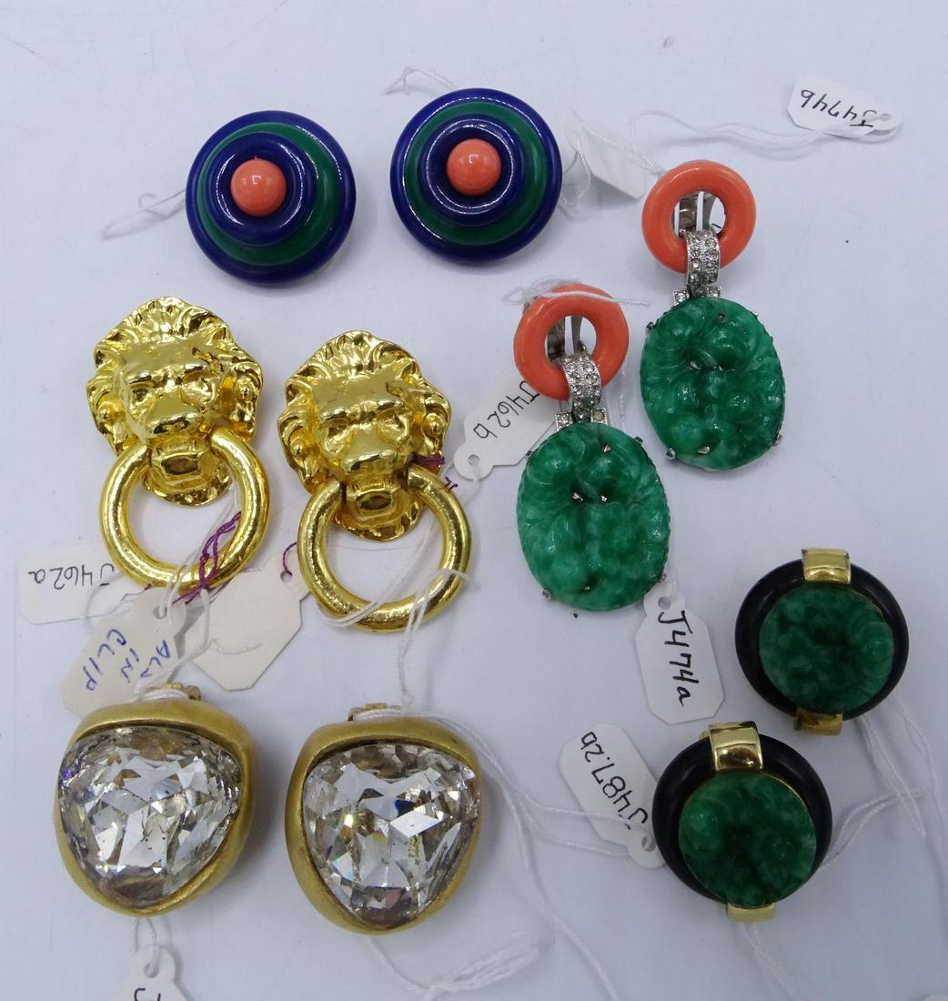 5 PAIRS KENNETH LANE CLIP EARRINGS (GEOFFREY BEENE: 5 PAIRS KENNETH LANE CLIP EARRINGS (GEOFFREY BEENE FOUNDATION)