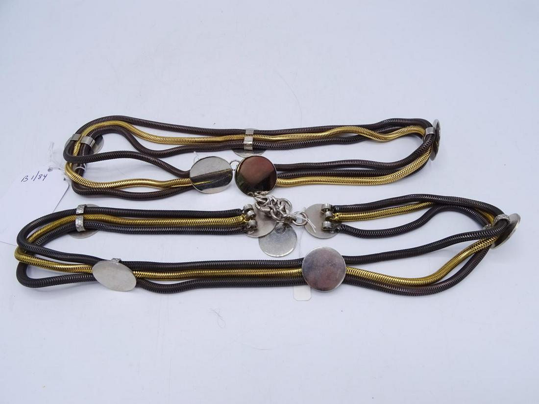 C. 1960 2 BROWN & GOLD SNAKE CHAIN BELTS (GEOFFREY: C. 1960 2 BROWN & GOLD SNAKE CHAIN BELTS (GEOFFREY BEENE FOUNDATION)