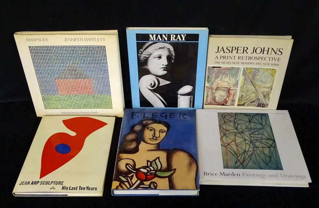 6 ART BOOKS INC. JASPER JOHNS, MAN RAY, F. LEGER, JEAN: 6 ART BOOKS INC. JASPER JOHNS, MAN RAY, F. LEGER, JEAN ARP, J. BARTLETT, BRICE MARDEN