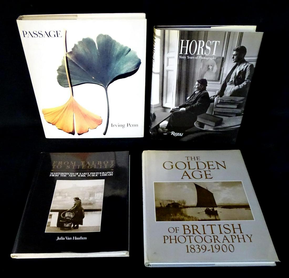 4 BOOKS ON PHOTOGRAPHY; PASSAGE IRVING PENN, FROM: 4 BOOKS ON PHOTOGRAPHY; PASSAGE IRVING PENN, FROM TLABOT TO STIEGLITZ, GOLDEN AGE BRITISH PHOTOGRAPHY & HORST 60YRS OF PHOTOGRAPHY