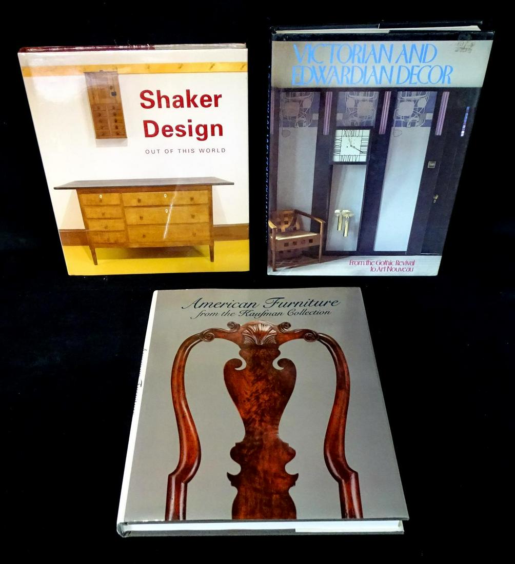 3 BOOKS ON FURNITURE; SHAKER DESIGN, VICTORIAN &: 3 BOOKS ON FURNITURE; SHAKER DESIGN, VICTORIAN & EDWARDIAN DÉCOR & AMERICAN FURNITURE