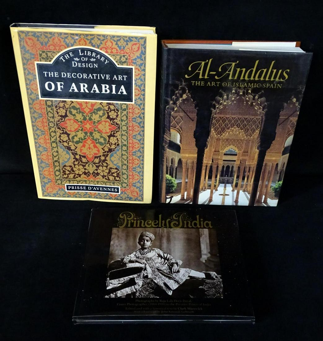 3 BOOKS PRINCELY INDIA, LIBRARY OF DESIGN DECORATIVE: 3 BOOKS PRINCELY INDIA, LIBRARY OF DESIGN DECORATIVE ART OF ARABIA, AL ANDALUS ISLAMIC ART OF SPAIN