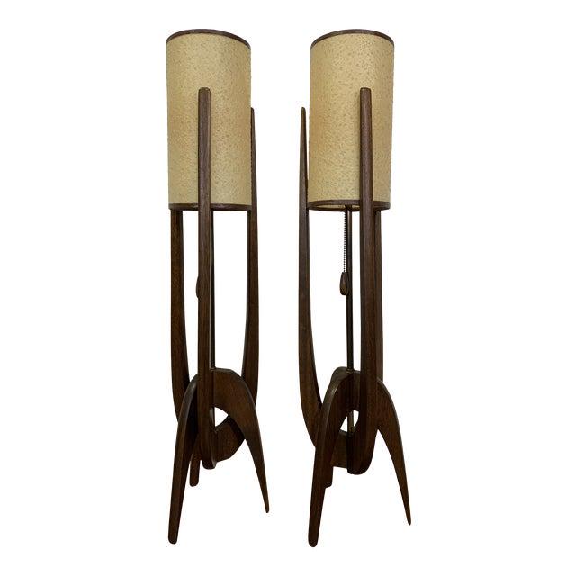 PR. ADRIAN PEARSALL FOR MODELINE WALNUT ROCKET LAMPS: PR. ADRIAN PEARSALL FOR MODELINE WALNUT ROCKET LAMPS 35.5"H 8"W 8"D