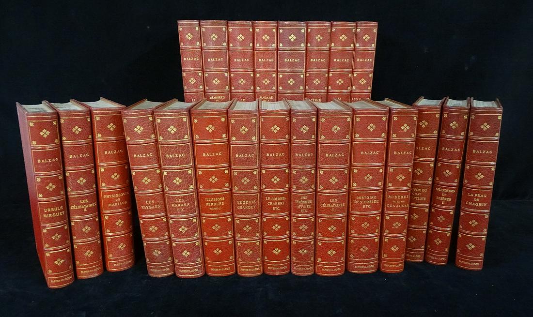 22 LEATHER BOUND VOLUMNS: BALZAC "LA COMEDIE HUMAINE": 22 LEATHER BOUND VOLUMNS: BALZAC "LA COMEDIE HUMAINE" W/ILLUSTRATIONS