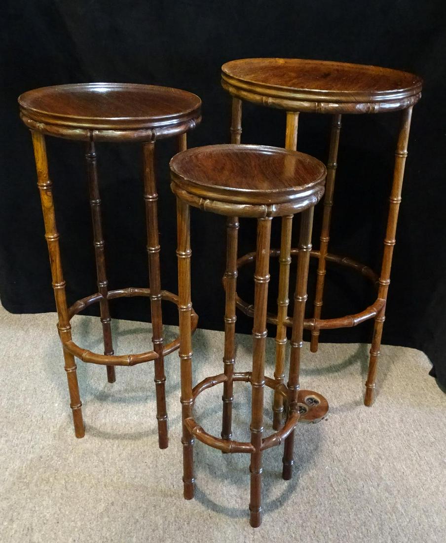 NEST 3 CIRCULAR FAUX BAMBOO TABLES: NEST 3 CIRCULAR FAUX BAMBOO TABLES