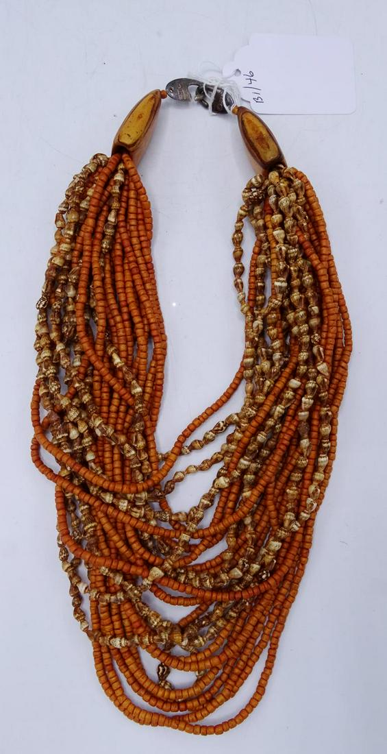 C. 1988 GERDA LYNGGAARD FOR MONIES 27 STRAND NECKLACE: C. 1988 GERDA LYNGGAARD FOR MONIES 27 STRAND NECKLACE GEOFFREY BEENE FOUNDATION