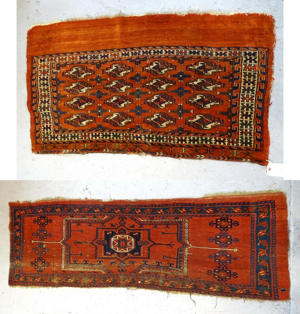 2 TURKOMEN BAG FACES 5'.5" X 1'.8" & 4' X 2'.3": 2 TURKOMEN BAG FACES 5'.5" X 1'.8" & 4' X 2'.3"